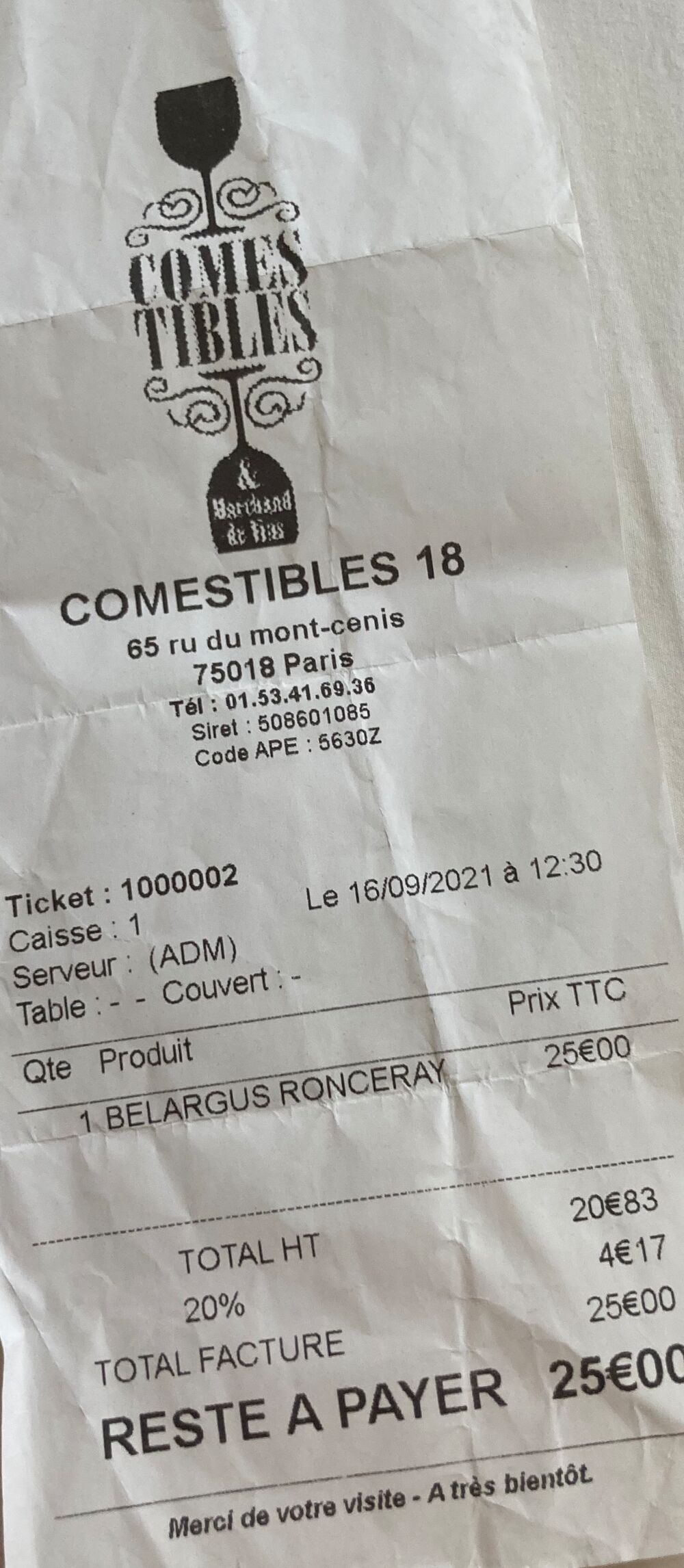 75018-Comestibles et Marchand de Vins